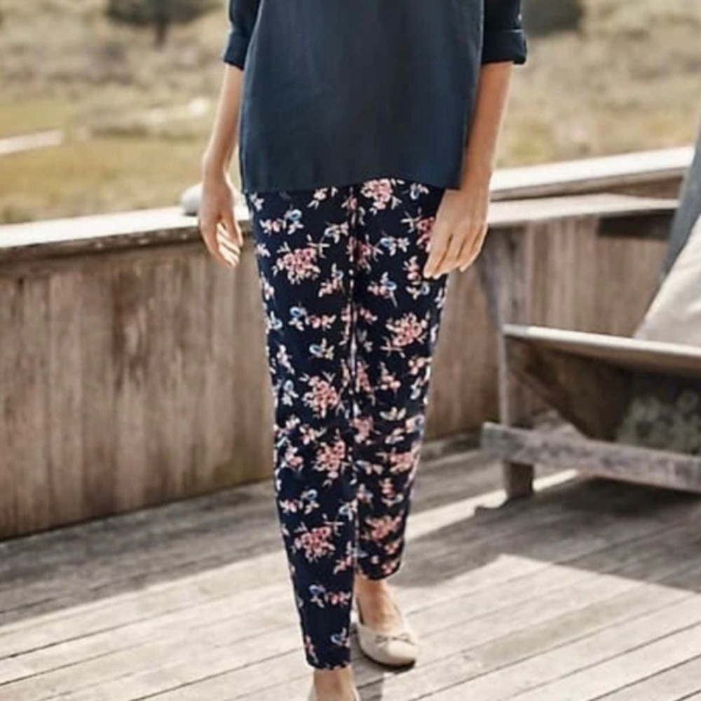 J. Jill Precision Stretch floral side zip ankle pants size 14